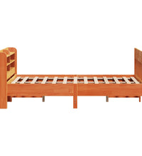 Massivholzbett ohne Matratze Wachsbraun 140x200 cm Kiefernholz