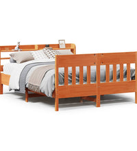 Massivholzbett ohne Matratze Wachsbraun 140x200 cm Kiefernholz