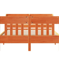 Massivholzbett ohne Matratze Wachsbraun 120x200 cm Kiefernholz