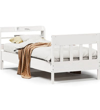 Massivholzbett ohne Matratze Weiß 100x200 cm Kiefernholz