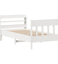 Massivholzbett ohne Matratze Weiß 100x200 cm Kiefernholz