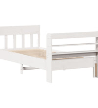 Massivholzbett ohne Matratze Weiß 100x200 cm Kiefernholz