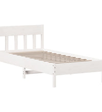 Massivholzbett ohne Matratze Weiß 100x200 cm Kiefernholz