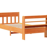 Massivholzbett ohne Matratze Wachsbraun 100x200 Kiefernholz