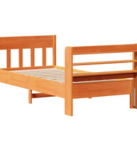 Massivholzbett ohne Matratze Wachsbraun 90x200 Kiefernholz