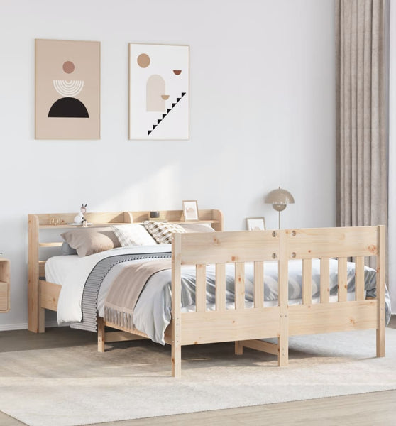 Massivholzbett ohne Matratze 140x190 cm Kiefernholz