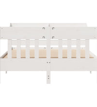 Massivholzbett ohne Matratze Weiß 140x190 cm Kiefernholz