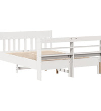 Massivholzbett ohne Matratze Weiß 140x190 cm Kiefernholz