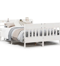 Massivholzbett ohne Matratze Weiß 140x190 cm Kiefernholz