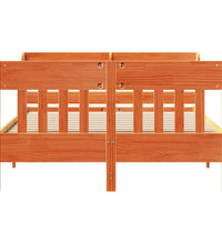 Massivholzbett ohne Matratze Wachsbraun 140x190 cm Kiefernholz