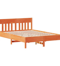 Massivholzbett ohne Matratze Wachsbraun 140x190 cm Kiefernholz