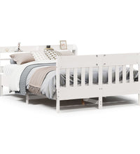 Massivholzbett ohne Matratze Weiß 135x190 cm Kiefernholz