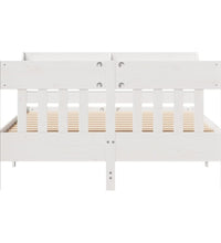 Massivholzbett ohne Matratze Weiß 135x190 cm Kiefernholz
