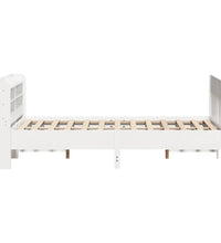 Massivholzbett ohne Matratze Weiß 135x190 cm Kiefernholz