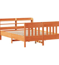 Massivholzbett ohne Matratze Wachsbraun 135x190 cm Kiefernholz