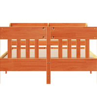 Massivholzbett ohne Matratze Wachsbraun 135x190 cm Kiefernholz