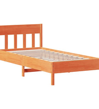 Massivholzbett ohne Matratze Wachsbraun 90x190 cm Kiefernholz