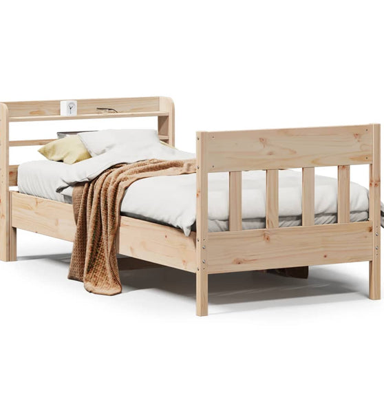 Massivholzbett ohne Matratze 75x190 cm Kiefernholz