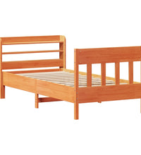 Massivholzbett ohne Matratze Wachsbraun 75x190 cm Kiefernholz