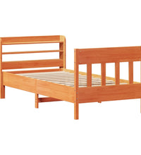 Massivholzbett ohne Matratze Wachsbraun 75x190 cm Kiefernholz