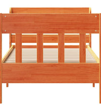 Massivholzbett ohne Matratze Wachsbraun 75x190 cm Kiefernholz