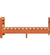 Massivholzbett ohne Matratze Wachsbraun 75x190 cm Kiefernholz