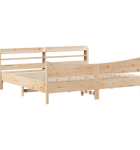 Massivholzbett mit Kopfteil 200x200 cm Kiefer