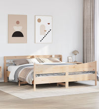 Massivholzbett mit Kopfteil 200x200 cm Kiefer