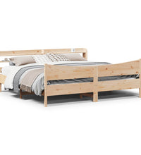 Massivholzbett mit Kopfteil 200x200 cm Kiefer