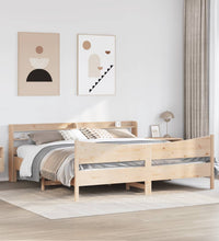 Massivholzbett mit Kopfteil 180x200 cm Kiefer