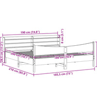 Massivholzbett mit Kopfteil 180x200 cm Kiefer