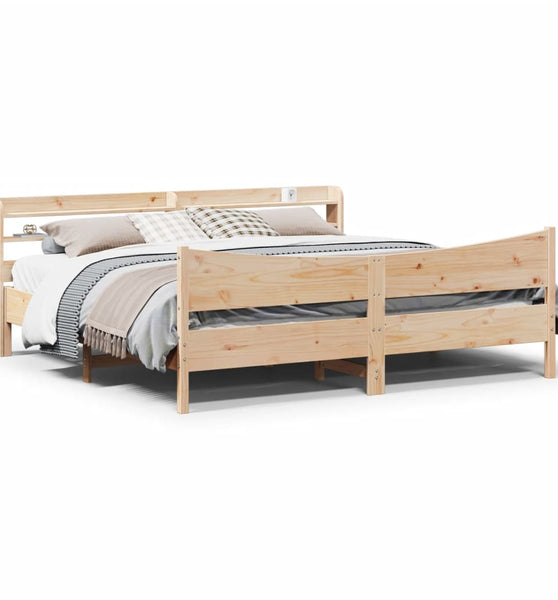 Massivholzbett mit Kopfteil 180x200 cm Kiefer