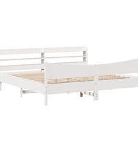 Massivholzbett mit Kopfteil Weiß 180x200 cm Kiefer