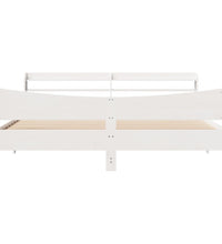 Massivholzbett mit Kopfteil Weiß 180x200 cm Kiefer