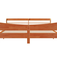 Massivholzbett mit Kopfteil Wachsbraun 180x200 cm Kiefer
