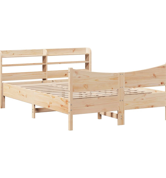 Massivholzbett mit Kopfteil 160x200 cm Kiefer