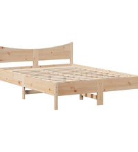 Massivholzbett mit Kopfteil 160x200 cm Kiefer
