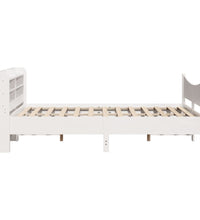Massivholzbett mit Kopfteil Weiß 160x200 cm Kiefer