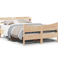 Massivholzbett mit Kopfteil 150x200 cm Kiefer