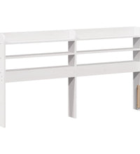 Massivholzbett mit Kopfteil Weiß 150x200 cm Kiefer