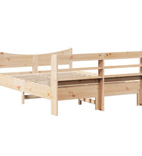 Massivholzbett mit Kopfteil 140x200 cm Kiefer
