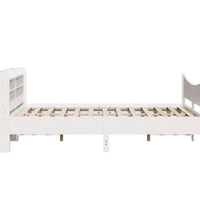 Massivholzbett mit Kopfteil Weiß 140x200 cm Kiefer
