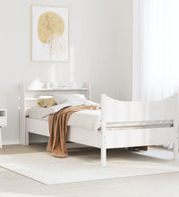 Massivholzbett mit Kopfteil Weiß 100x200 cm Kiefer