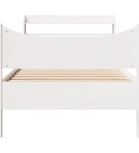 Massivholzbett mit Kopfteil Weiß 100x200 cm Kiefer