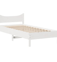 Massivholzbett mit Kopfteil Weiß 100x200 cm Kiefer