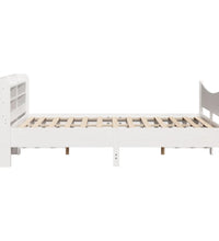 Massivholzbett mit Kopfteil Weiß 140x190 cm Kiefer