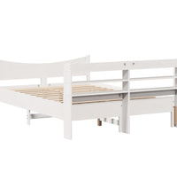 Massivholzbett mit Kopfteil Weiß 140x190 cm Kiefer