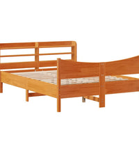 Massivholzbett mit Kopfteil Wachsbraun 120x190 cm Kiefer