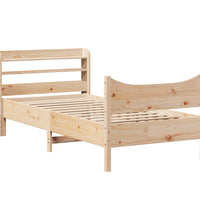 Massivholzbett mit Kopfteil 75x190 cm Kiefer