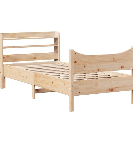 Massivholzbett mit Kopfteil 75x190 cm Kiefer